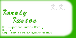 karoly kustos business card