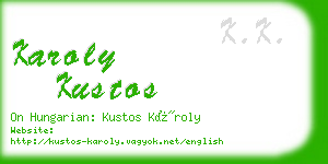 karoly kustos business card